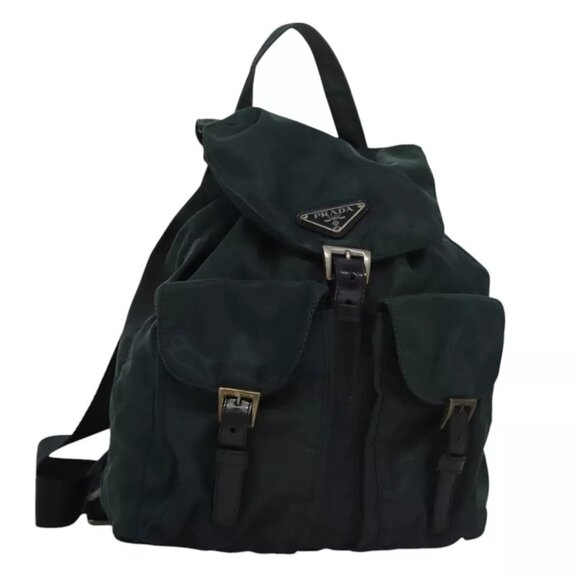 PRADA Backpack Nylon Green Auth 108311 - Picture 1 of 16